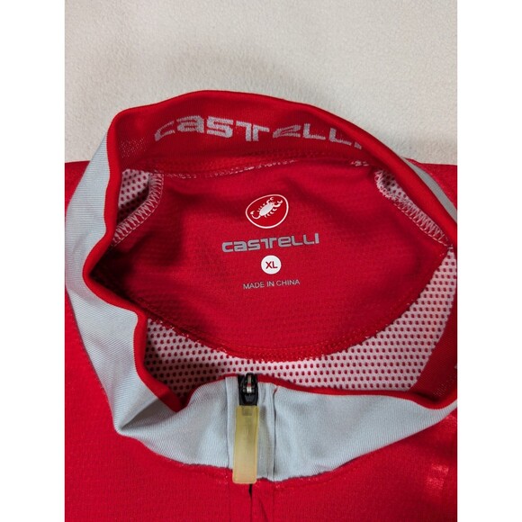 Castelli Cycling Jersey Men’s Unisex XL Road Mountain Italian Red Logo - Picture 4 of 7